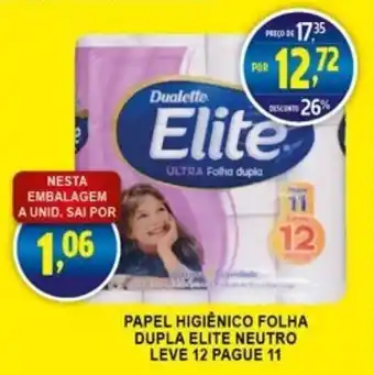 Federzoni Supermercados Papel Higiénico Folha Dupla Elite Neutro Leve 12 Pague 11 oferta