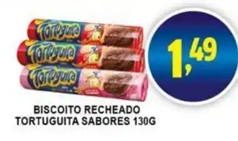 Federzoni Supermercados Biscoito Recheado Tortuguita Sabores 130g oferta