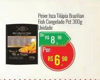 Mart Minas Peixe Isca Tilápia Brazilian Fish Congelado 300g unidade oferta