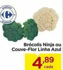 Brócolis ninja ou couve-flor linha azul