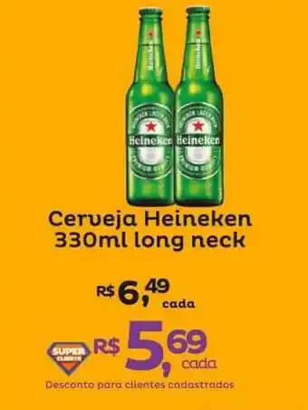 Super Lagoa Cerveja Heineken 330ml long neck oferta
