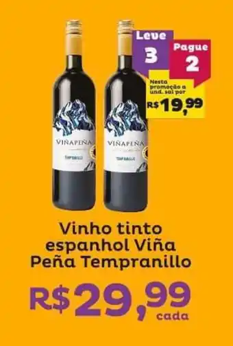 Super Lagoa Vinho tinto espanhol Viña Peña Tempranillo oferta