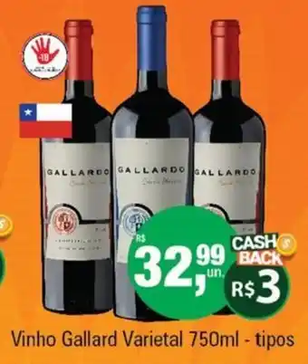 Alvorada Supermercados Vinho Gallard Varietal 750ml - tipos oferta