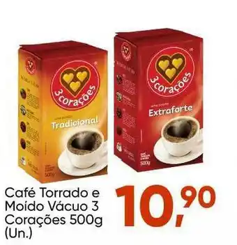 Café Torrado E Moído Vácuo 3 Corações 500g un.