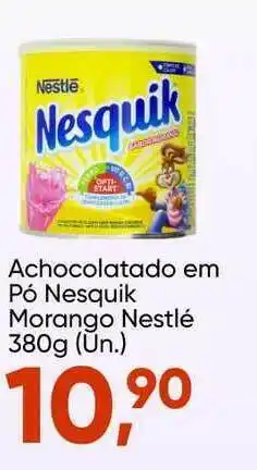 Achocolatado Em Pó Nesquik Morango Nestlé 380g un.