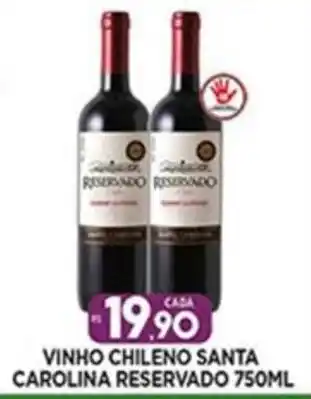 Supermercado Porecatu VINHO CHILENO SANTA CAROLINA RESERVADO 750ML oferta