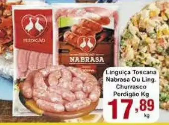 Rossi Supermercado Linguica Toscana Nabrasa ou Ling. Churrasco Perdigao 1kg oferta