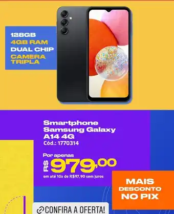 Casa e Vídeo Smartphone Samsung Galaxy A14 4G Cód.: 1770314 oferta
