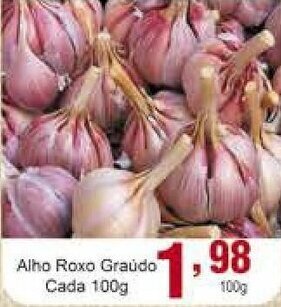 Rossi Supermercado Alho Roxo Granel cada 100g oferta