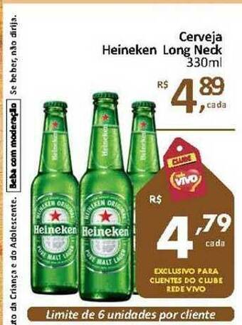Rede Vivo Cerveja Heineken Long Neck 330ml oferta
