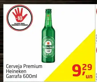 Cerveja premium heineken garrafa 600ml