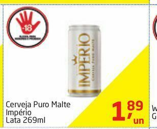 Tenda Atacado Cerveja puro malte império lata 269ml oferta
