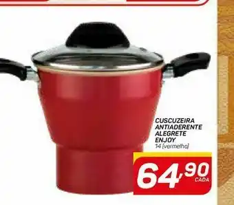 GBarbosa Cuscuzeira antiaderente alegrete enjoy 14 (vermelha oferta