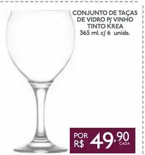 GBarbosa Taça de vinho tinto krea 365 ml oferta