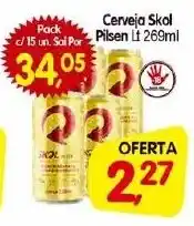 Cercadão Cerveja Skol Pilsen lt. 269ml oferta