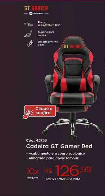 Ibyte Cadeira Gt Gamer Red oferta