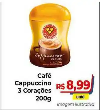 Hiper Moreira Café Cappussino 3 Corações 200g oferta