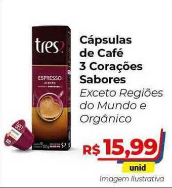Hiper Moreira Cápsulas De Café 3 Corações Sabores oferta