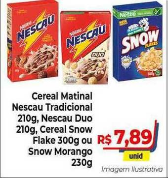Hiper Moreira Cereal Matinal Nescau Tradicional Nescau Duo Cereal Snow Flake Ou Snow Morango oferta