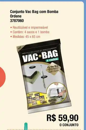 Multicoisas Conjunto Vac Bag Com Bomba Ordene oferta