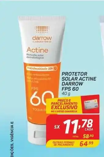 GBarbosa Protetor Solar Actine Darrow Fps 60 40g oferta