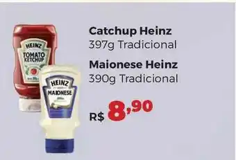 Villarreal Supermercados Catchup Heinz 397g Maionese Heinz 390g oferta
