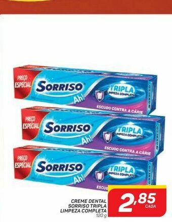 Creme dental sorriso tripla limpeza completa 120 g