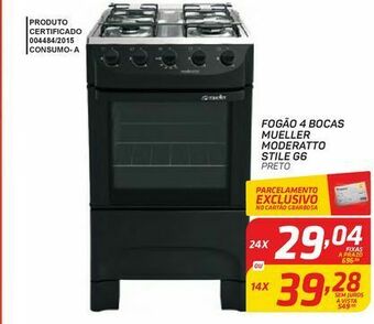 GBarbosa Fogão 4 bocas mueller moderatto stile g6 oferta