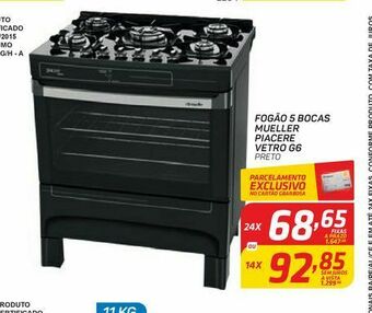 GBarbosa Fogão 5 bocas mueller piacere vetro g6 oferta