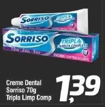 Creme Dental Sorriso 70g Tripla Limp Comp