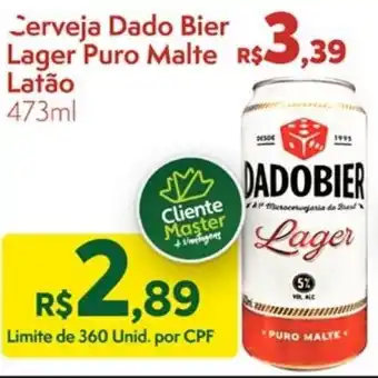 Master Supermercados Cerveja Dado Bier Larger Puro Malte Latao 473ml oferta