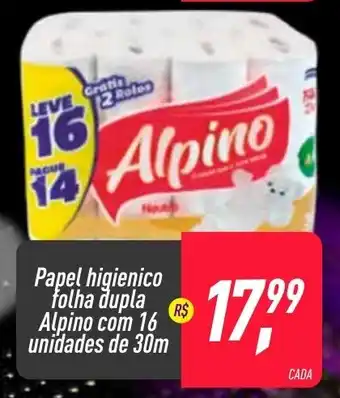 Frangolândia Papel Higiénico folha dupla Alpino com 16 unid. de 30m oferta