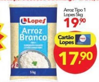 Lopes Supermercados Arroz tipo 1 Lops 5kg oferta