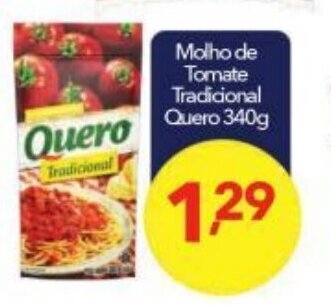 Lopes Supermercados Molho de Tomate Tradicional Quero 340g oferta