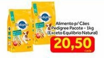 Shibata Supermercados Alimento p/ caes Pedigree pacote 1kg oferta