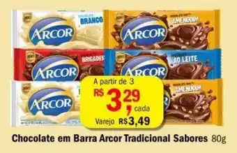 Ultrabox Chocolate em Barra Arcor Tradicional Sabores 80g oferta