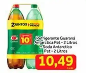 Shibata Supermercados Refrigerante Guarana Antarctica pet 2L + Soda Antarctica pet 2L oferta