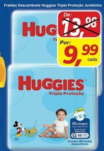 Supermercados Guanabara Fraldas descartaveis Huggies tripla Pretecao Jumbinho oferta
