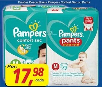 Supermercados Guanabara Fraldas Descartaveis Pampers Comfort Sec ou Pants oferta