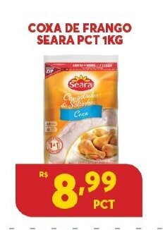 Atacadão Centro Sul Coxa de Frango Seara pct 1kg oferta