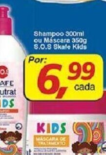 Supermercados Guanabara Shampoo 300ml ou Mascara 350g S.O.S Skafe Kids oferta