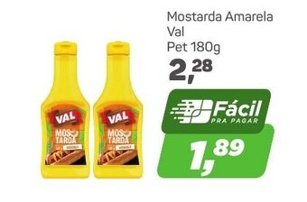 Arena Atacado Mostarda Amarela Val Pet 180g oferta