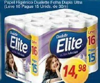 Supermercados Guanabara Papel Higienico Dualette Folha Dupla Ultra (leve 16 pague 15 unids. de 30m) oferta