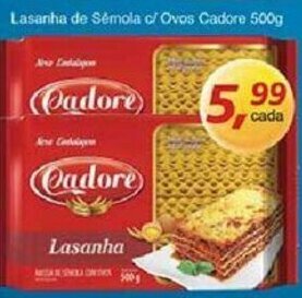 Supermercados Guanabara Lasanha de Semola c/ Ovos Cadore 500g oferta