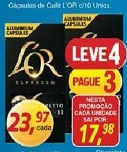 Supermercados Guanabara Capsulas de Cafe L'or c/10 undis oferta