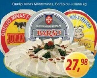 Supermercados Guanabara Queijo Minas Monteminas, Barao ou Juliana 1kg oferta