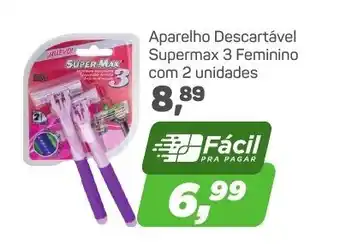 Arena Atacado Aparelho Descartavel Supermax 3 Feminino com 2 unidades oferta