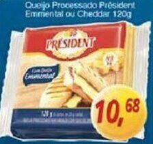 Supermercados Guanabara Queijo Processado President Emmental ou Cheddar 120g oferta