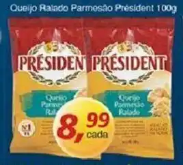 Supermercados Guanabara Queijo Ralado Parmesao President 100g oferta