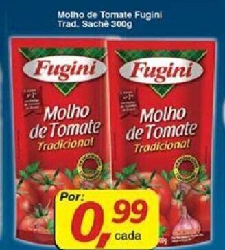 Supermercados Guanabara Molho de Tomate Fugini Trad. sachet 300g oferta